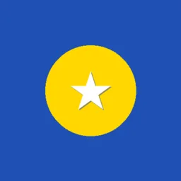 Pixel's Bakery's clan badge: a white star inside a gold ring, on an azure field.